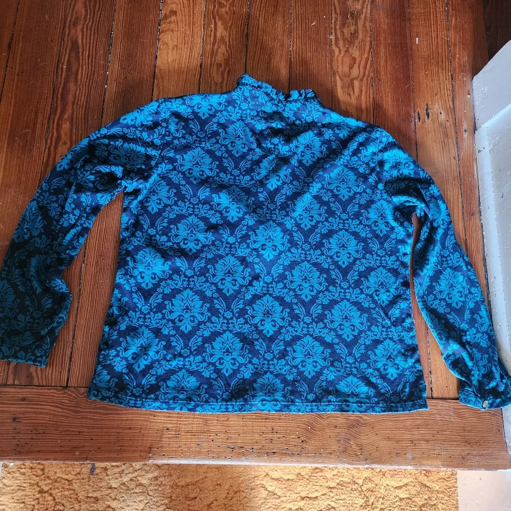 Lands' End Patterned Ruffled Blouse - Picture 7 of 8